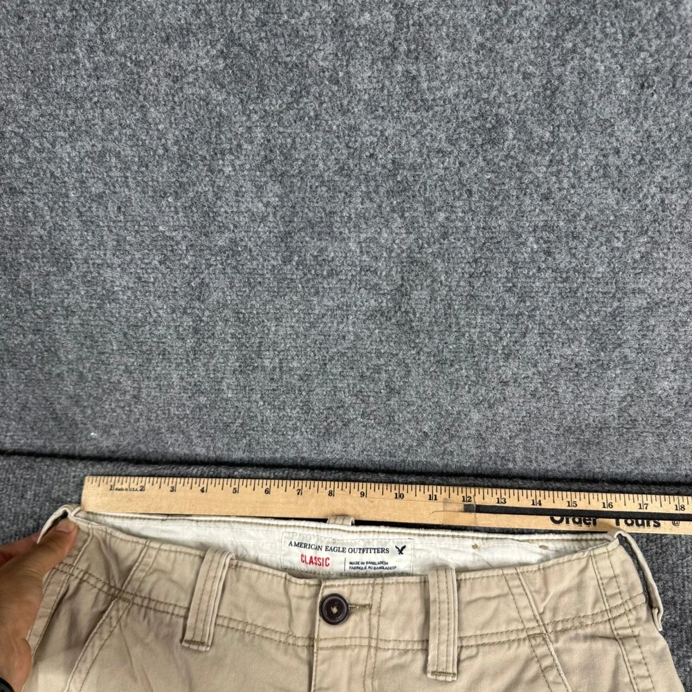 American Eagle Cargo Shorts Mens Size 32 Tan Classic Cotton Utility Pocket